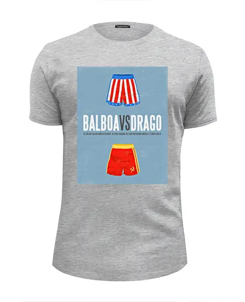 Заказать мужскую футболку в Москве. Футболка базовая Ivan Drago & Rocky от Leichenwagen - готовые дизайны и нанесение принтов.