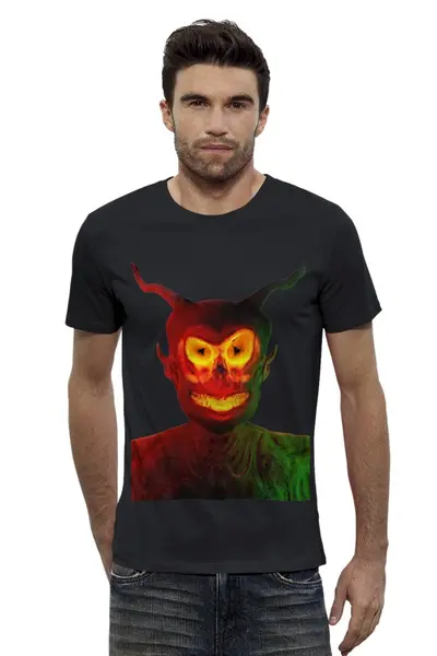 Заказать мужскую футболку в Москве. Футболка базовая I've got the devil on my shoulder от Letme3D - готовые дизайны и нанесение принтов.