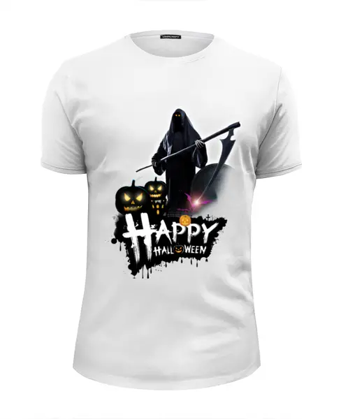 Заказать мужскую футболку в Москве. Футболка базовая Halloween    от T-shirt print  - готовые дизайны и нанесение принтов.