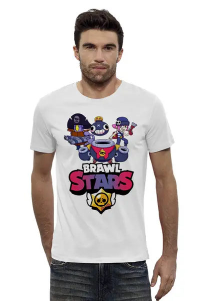 Заказать мужскую футболку в Москве. Футболка базовая Brawl Stars от vista12761@rambler.ru - готовые дизайны и нанесение принтов.