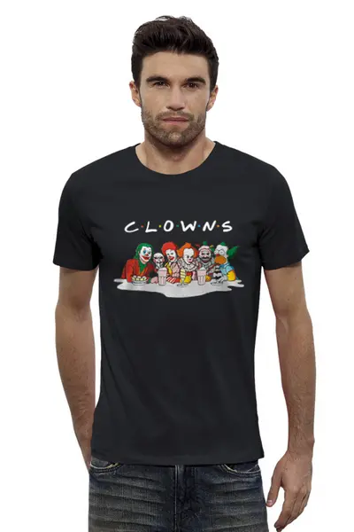 Заказать мужскую футболку в Москве. Футболка базовая Клоуны от ПРИНТЫ ПЕЧАТЬ  - готовые дизайны и нанесение принтов.