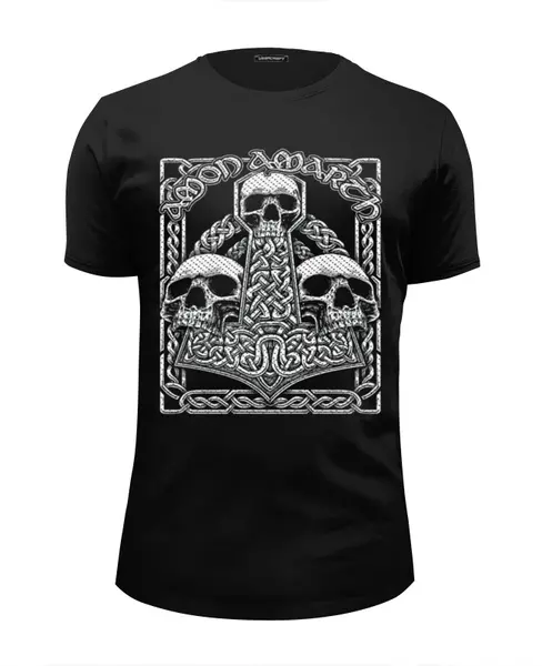 Заказать мужскую футболку в Москве. Футболка базовая Amon Amarth Band от Leichenwagen - готовые дизайны и нанесение принтов.