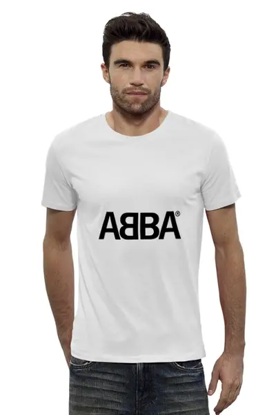 Заказать мужскую футболку в Москве. Футболка базовая Группа "ABBA" от Fedor - готовые дизайны и нанесение принтов.