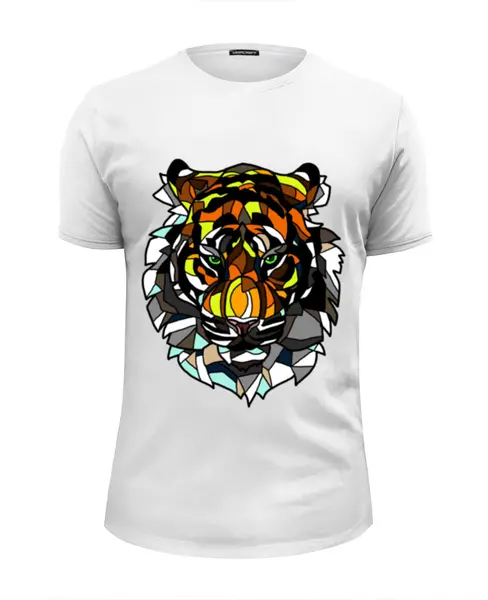 Заказать мужскую футболку в Москве. Футболка базовая морда тигра от krolya_spb@mail.ru - готовые дизайны и нанесение принтов.