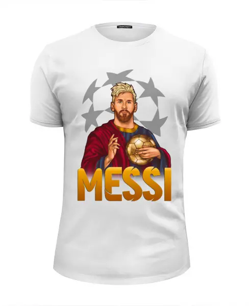Заказать мужскую футболку в Москве. Футболка базовая ✇Лионель Месси✇ от balden - готовые дизайны и нанесение принтов.