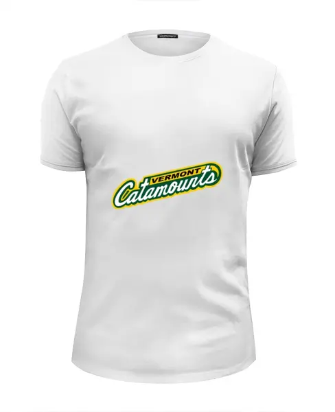 Заказать мужскую футболку в Москве. Футболка базовая Vermont Catamounts football от Hop Shop - готовые дизайны и нанесение принтов.