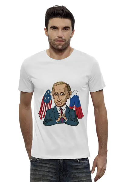 Заказать мужскую футболку в Москве. Футболка базовая Mr President от ladygaga - готовые дизайны и нанесение принтов.