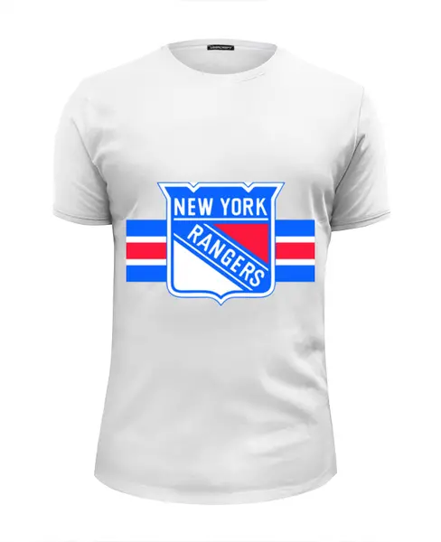 Заказать мужскую футболку в Москве. Футболка базовая Нью-Йорк Рейнджерс  от kspsshop - готовые дизайны и нанесение принтов.