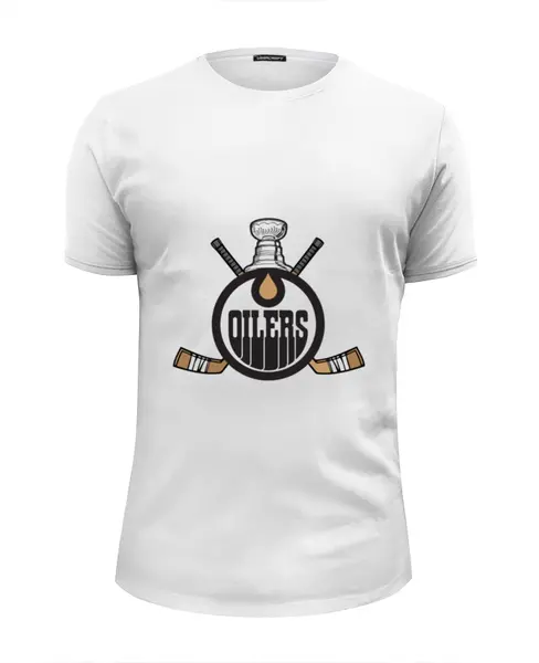 Заказать мужскую футболку в Москве. Футболка базовая Edmonton Oilers от kspsshop - готовые дизайны и нанесение принтов.