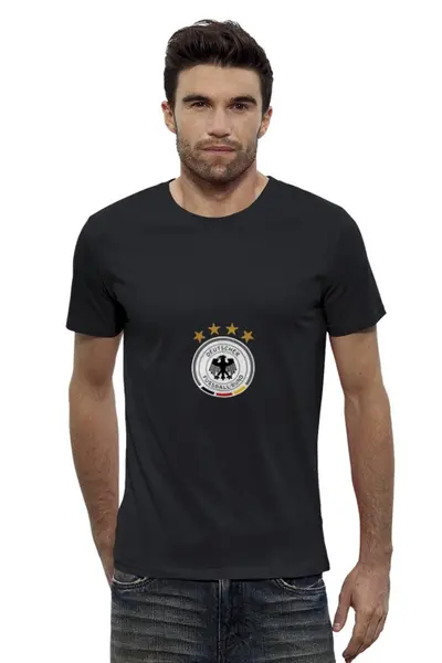 Заказать мужскую футболку в Москве. Футболка базовая Сборная Германии от Polilog - готовые дизайны и нанесение принтов.