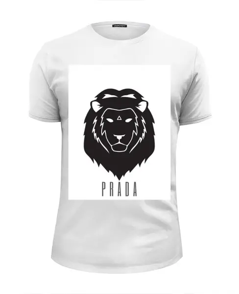 Заказать мужскую футболку в Москве. Футболка базовая Prada Lion  от mardiyank - готовые дизайны и нанесение принтов.
