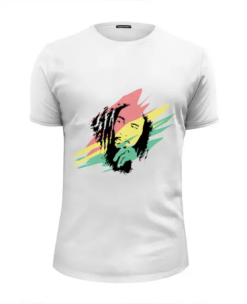 Заказать мужскую футболку в Москве. Футболка базовая Боб Марли Арт от MariYang  - готовые дизайны и нанесение принтов.