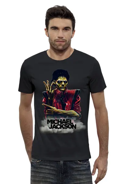 Заказать мужскую футболку в Москве. Футболка базовая Michael Jackson (Thriller) от balden - готовые дизайны и нанесение принтов.