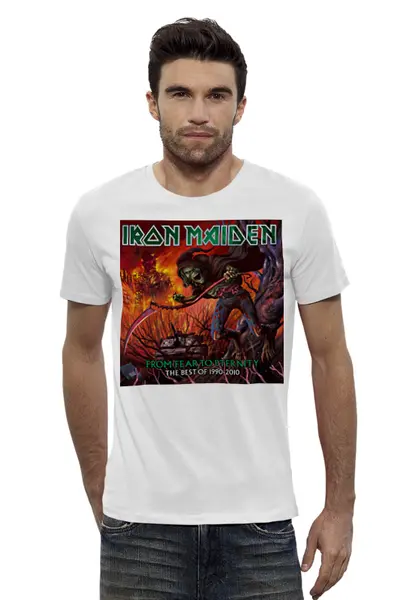 Заказать мужскую футболку в Москве. Футболка базовая Iron Maiden Band от Leichenwagen - готовые дизайны и нанесение принтов.