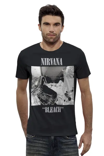 Заказать мужскую футболку в Москве. Футболка базовая Nirvana Bleach album t-shirt от rancid - готовые дизайны и нанесение принтов.