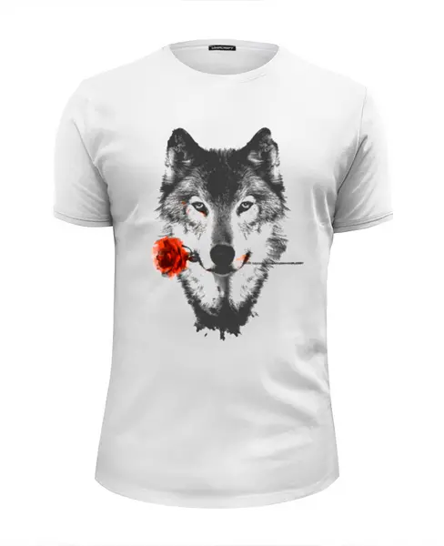 Заказать мужскую футболку в Москве. Футболка базовая Wolf&Rose от balden - готовые дизайны и нанесение принтов.