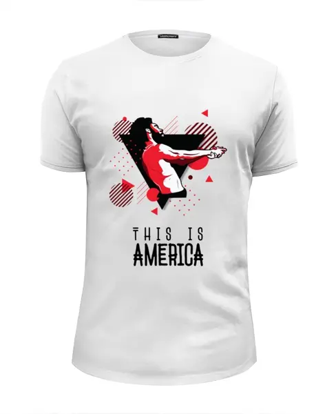 Заказать мужскую футболку в Москве. Футболка базовая This is AMERICA от Albertych - готовые дизайны и нанесение принтов.