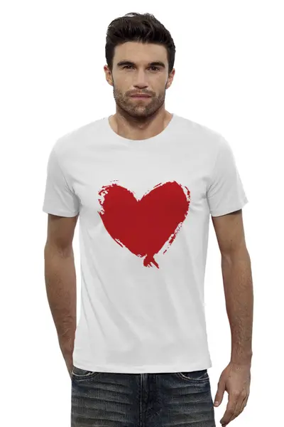 Заказать мужскую футболку в Москве. Футболка базовая сердце от THE_NISE  - готовые дизайны и нанесение принтов.