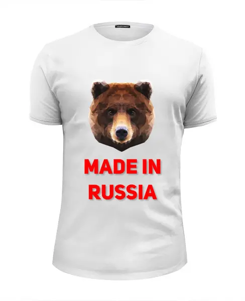 Заказать мужскую футболку в Москве. Футболка базовая Made in Russia от ZVER  - готовые дизайны и нанесение принтов.