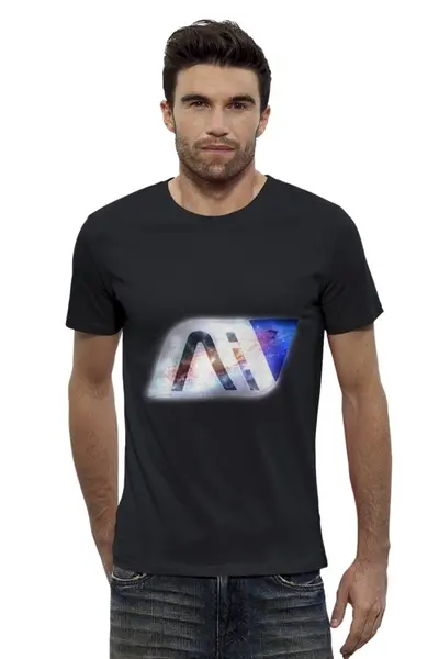 Заказать мужскую футболку в Москве. Футболка базовая Mass effect andromeda от galaxy secret - готовые дизайны и нанесение принтов.