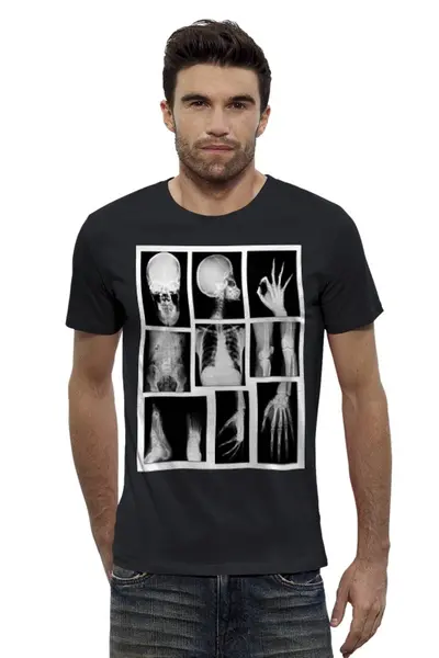 Заказать мужскую футболку в Москве. Футболка базовая X-rays от Pinky-Winky - готовые дизайны и нанесение принтов.