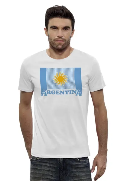 Заказать мужскую футболку в Москве. Футболка базовая Аргентина от printik - готовые дизайны и нанесение принтов.