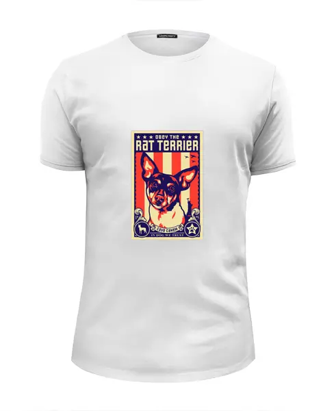 Заказать мужскую футболку в Москве. Футболка базовая Собака: RAT TERRIER от Виктор Гришин - готовые дизайны и нанесение принтов.