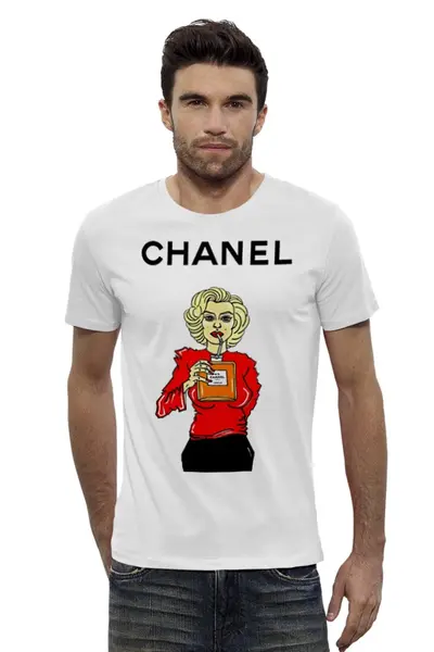 Заказать мужскую футболку в Москве. Футболка базовая Chanel от Leichenwagen - готовые дизайны и нанесение принтов.