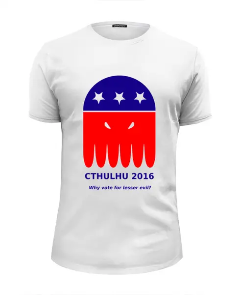 Заказать мужскую футболку в Москве. Футболка базовая Cthulhu'2016 от (模范)WW - готовые дизайны и нанесение принтов.