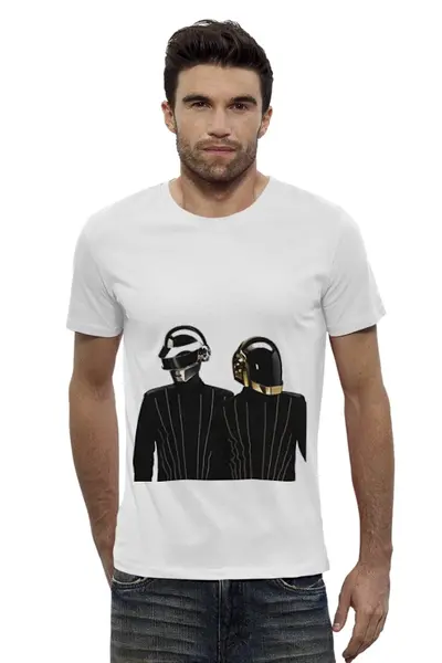 Заказать мужскую футболку в Москве. Футболка базовая Daft Punk - Electoma  от KinoArt - готовые дизайны и нанесение принтов.