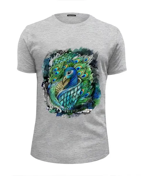 Заказать мужскую футболку в Москве. Футболка базовая Peacock от ArtBYtik - готовые дизайны и нанесение принтов.
