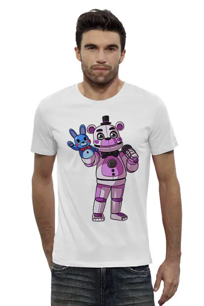 Заказать мужскую футболку в Москве. Футболка базовая Five Nights at Freddy’s от weeert - готовые дизайны и нанесение принтов.