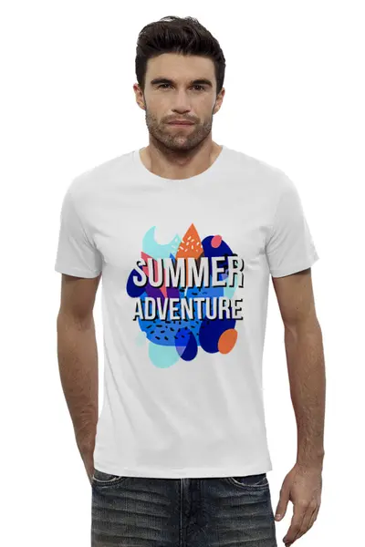 Заказать мужскую футболку в Москве. Футболка базовая Summer от T-shirt print  - готовые дизайны и нанесение принтов.