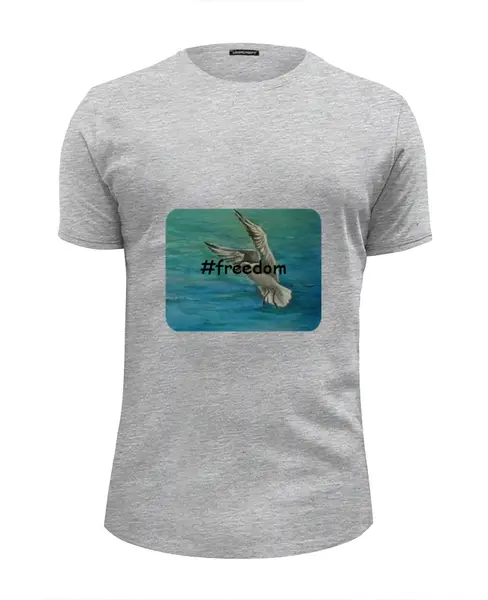 Заказать мужскую футболку в Москве. Футболка базовая Чайка от mrs-snit@yandex.ru - готовые дизайны и нанесение принтов.