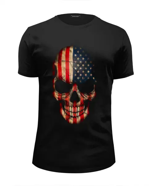 Заказать мужскую футболку в Москве. Футболка базовая Skull Art от Leichenwagen - готовые дизайны и нанесение принтов.