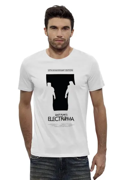 Заказать мужскую футболку в Москве. Футболка базовая Daft Punk -Electroma от KinoArt - готовые дизайны и нанесение принтов.