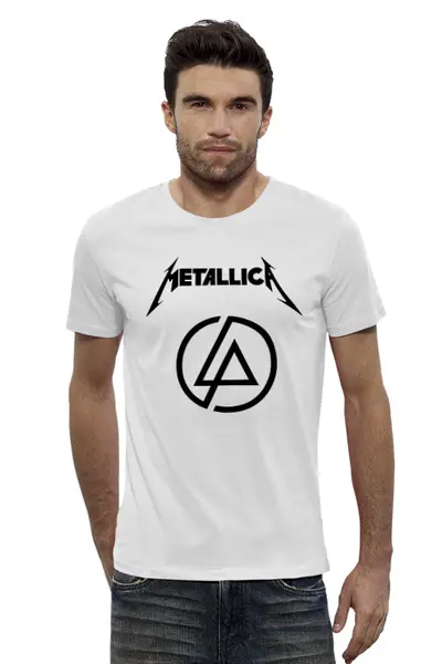 Заказать мужскую футболку в Москве. Футболка базовая Linkin Metallica от BURNSHIRTS - готовые дизайны и нанесение принтов.