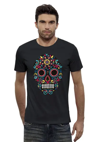Заказать мужскую футболку в Москве. Футболка базовая Pattern skull от ches2013 - готовые дизайны и нанесение принтов.