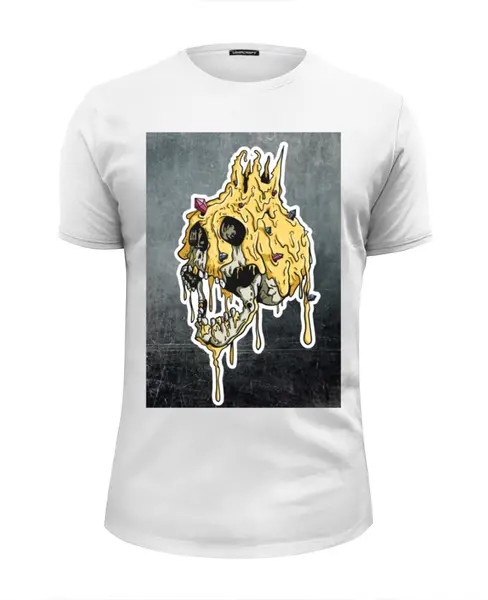 Заказать мужскую футболку в Москве. Футболка базовая Gold skull от scoopysmith - готовые дизайны и нанесение принтов.