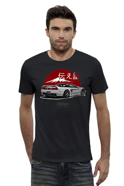 Заказать мужскую футболку в Москве. Футболка базовая Honda Acura NSX от Oleg Markaryan - готовые дизайны и нанесение принтов.