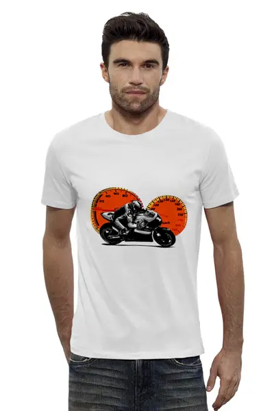 Заказать мужскую футболку в Москве. Футболка базовая Motocross  от T-shirt print  - готовые дизайны и нанесение принтов.