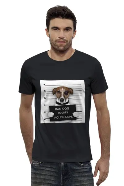 Заказать мужскую футболку в Москве. Футболка базовая Bad Dog (Плохой пес) от Easy-store - готовые дизайны и нанесение принтов.