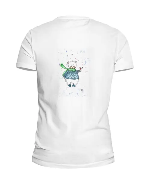 Заказать мужскую футболку в Москве. Футболка базовая Белый мишка от elenavishenka@yandex.ru - готовые дизайны и нанесение принтов.