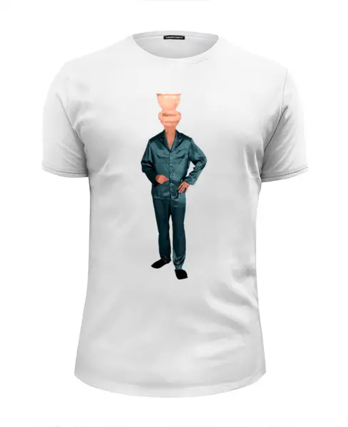 Заказать мужскую футболку в Москве. Футболка базовая Человек-унитаз от Deliriumtech - готовые дизайны и нанесение принтов.