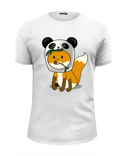 Заказать мужскую футболку в Москве. Футболка базовая Лисенок панда от Little Pets - готовые дизайны и нанесение принтов.