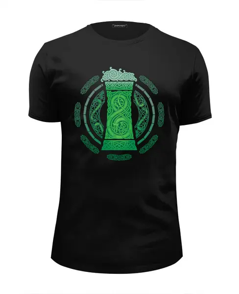 Заказать мужскую футболку в Москве. Футболка базовая Зелёный Эль от printik - готовые дизайны и нанесение принтов.