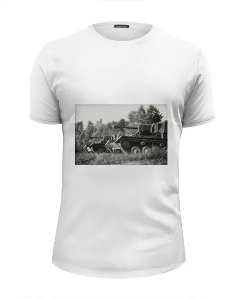 Заказать мужскую футболку в Москве. Футболка базовая Утро перед боем от 196665175@mail.ru - готовые дизайны и нанесение принтов.