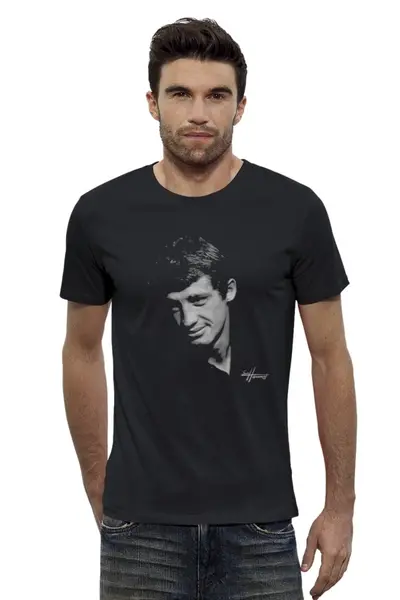 Заказать мужскую футболку в Москве. Футболка базовая Jean Paul Belmondo от KinoArt - готовые дизайны и нанесение принтов.
