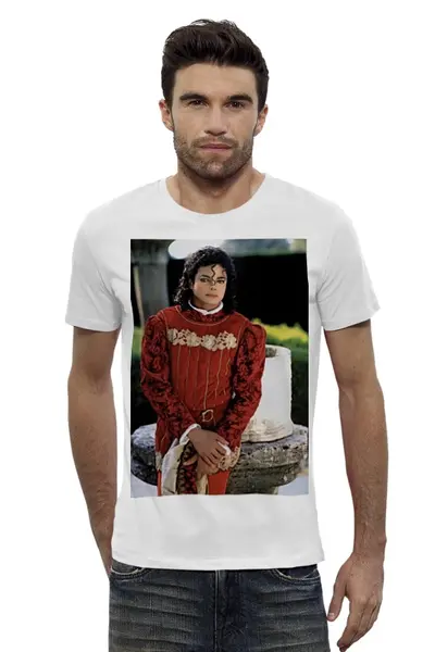 Заказать мужскую футболку в Москве. Футболка базовая Майкл Джексон 4 от kan - готовые дизайны и нанесение принтов.