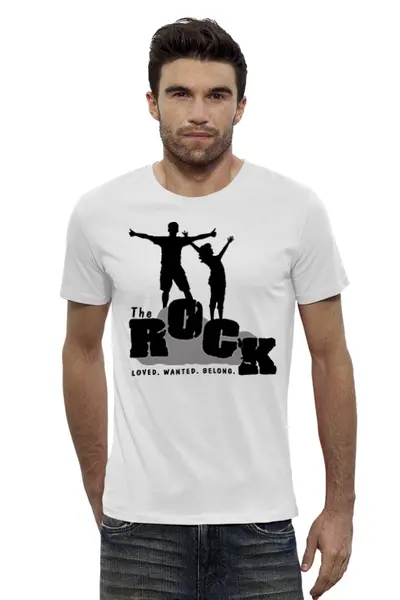 Заказать мужскую футболку в Москве. Футболка базовая The Rock от Leichenwagen - готовые дизайны и нанесение принтов.